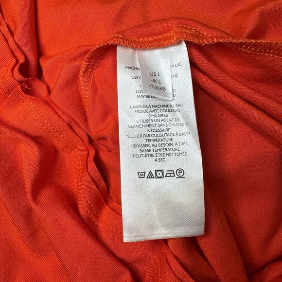 Free People Top L Orange We The Free Hailey Long Sleeve Soft Stretch Relaxed NEW - Picture 5 of 10